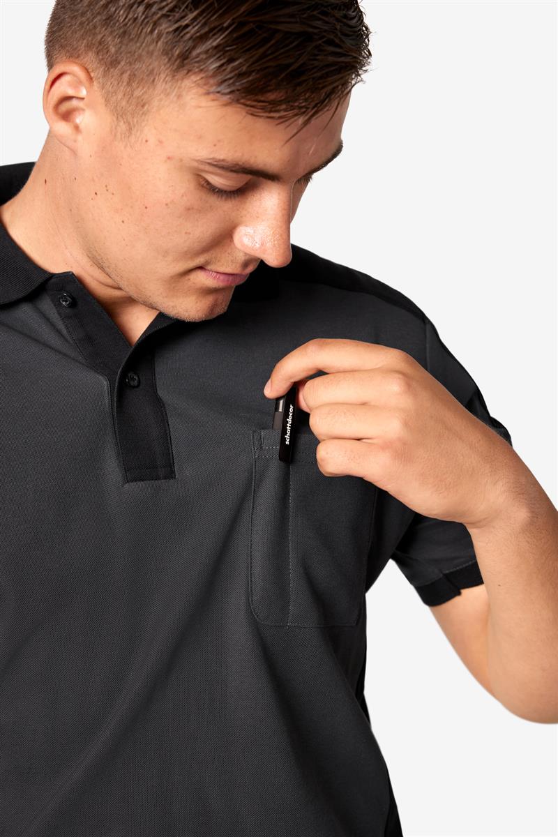 FHB Polo-Shirt Konrad, anthrazit-schwarz XL
