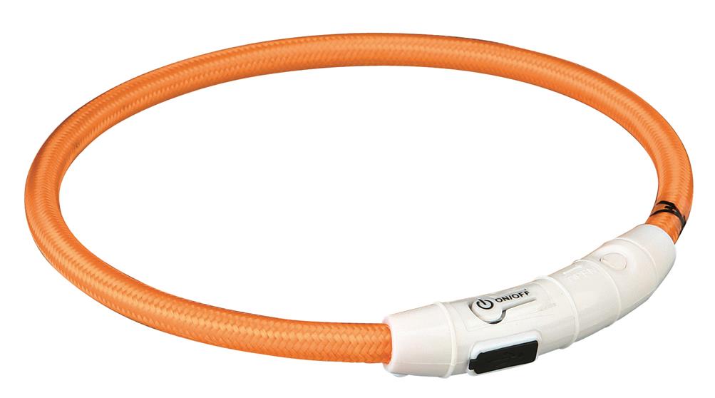 Trixie Flash Leuchtring USB, M-L, 45 cm, orange