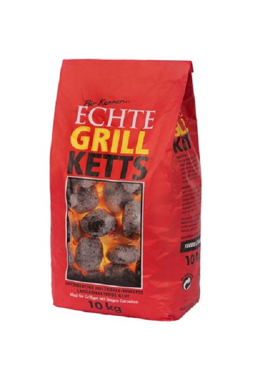 GrillKetts "Feuer & Flamme" Holzkohle Briketts zum Grillen, 10 kg