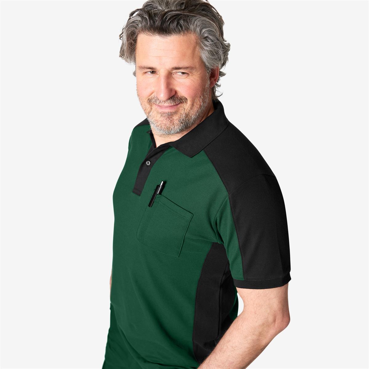 FHB Polo-Shirt Konrad, grün-schwarz M