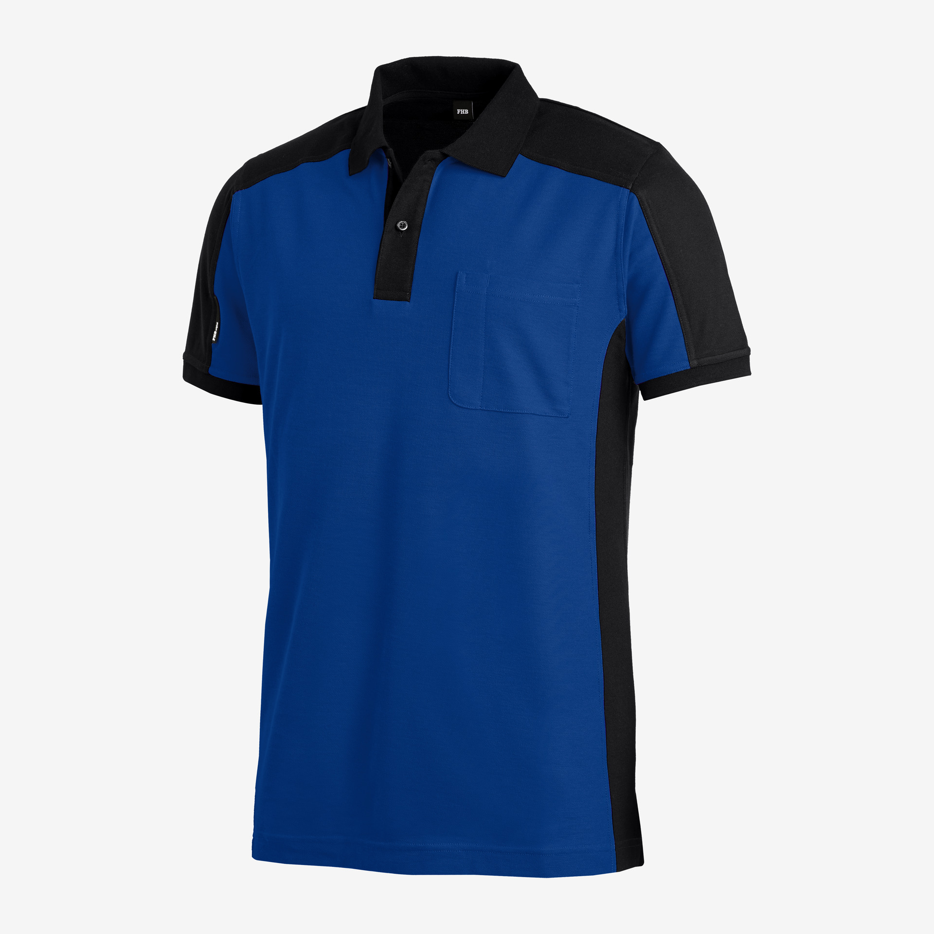 FHB Polo-Shirt Konrad, royalblau-schwarz
