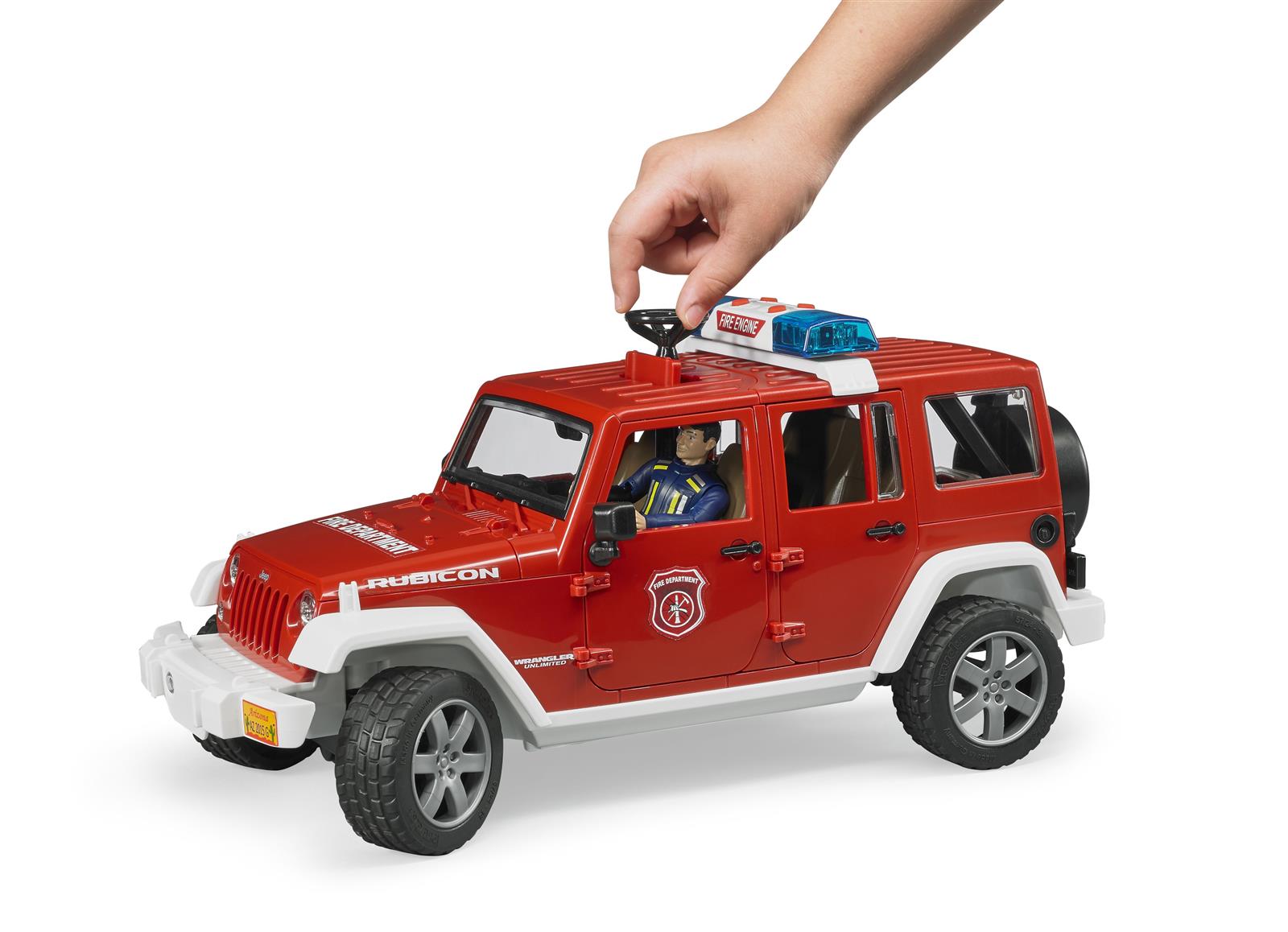 Bruder Jeep Wrangler Unlimited Rubicon Feuerwehr Einsatzfahrzeug & Feuerwehrmann