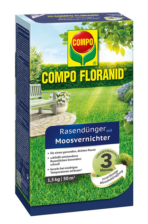 Compo Floranid Rasendünger mit Moosvernichter, 1,5 kg