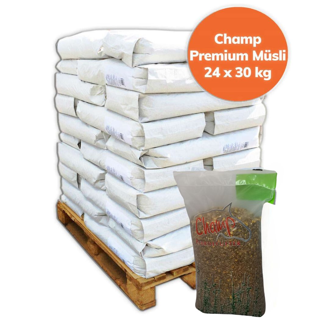 Palette Champ Premium Müsli für Pferde, 720 kg, 24x 30 kg