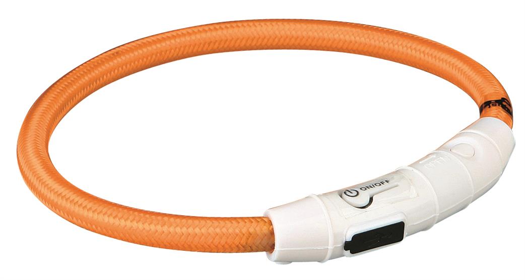 Trixie Flash Leuchtring USB, XS-S, 35 cm, orange