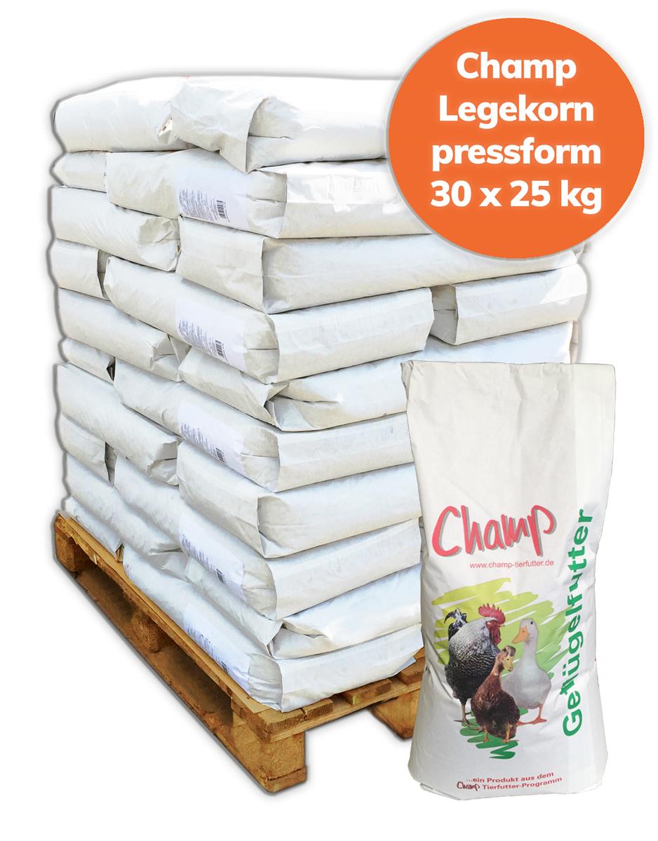 Palette Champ Legekorn für Geflügel 750 kg, 30x 25 kg