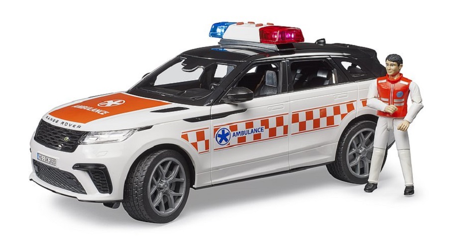 BRUDER Range Rover Velar Notarztfahrzeug mit Fahrer