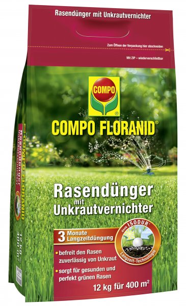 Compo Floranid Rasendünger mit Unkrautvernichter, 12 kg