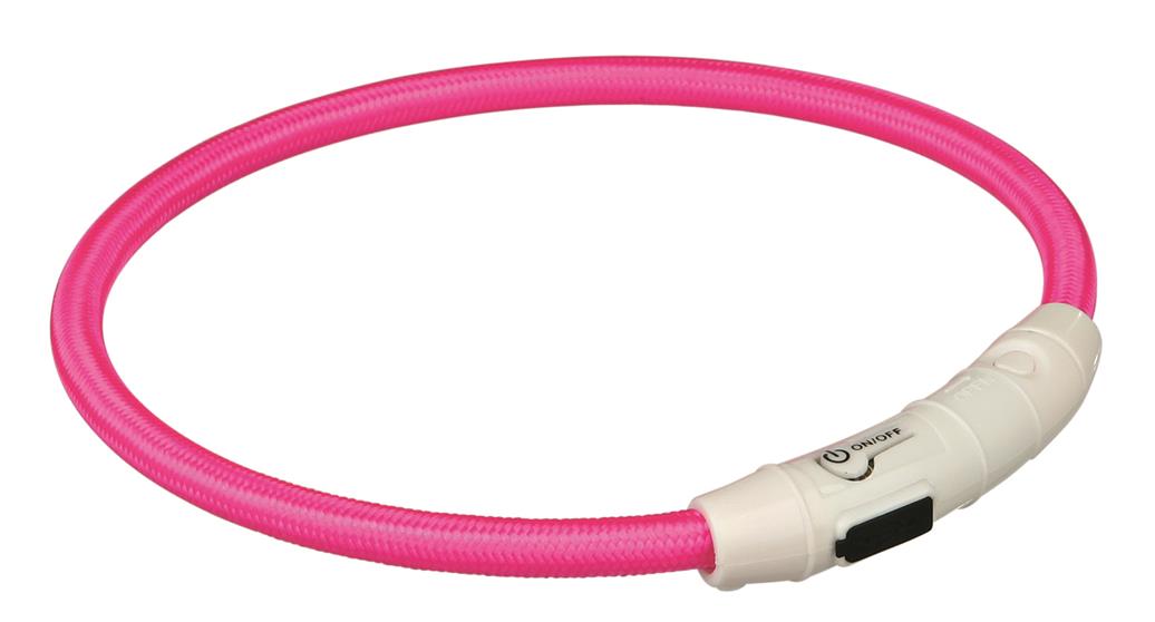 Trixie Flash Leuchtring USB, M-L, 45 cm, pink