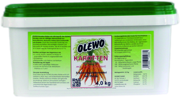 Olewo Karotten-Pellets mit Öl für Pferde, 4 kg