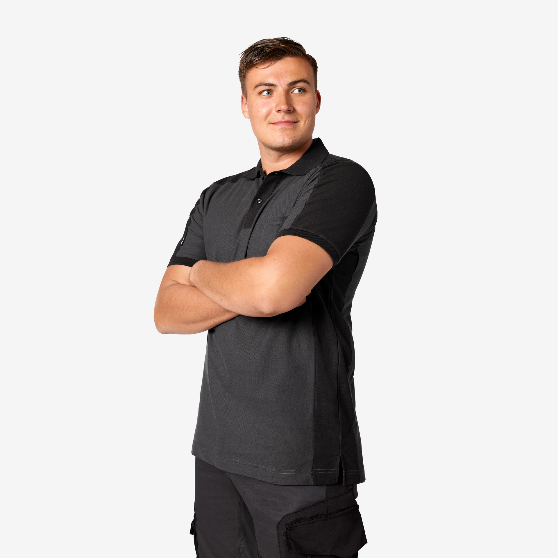 FHB Polo-Shirt Konrad, anthrazit-schwarz XL