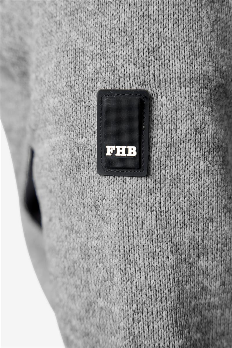 FHB Strick-Fleece Marieke, grau-schwarz 3XL