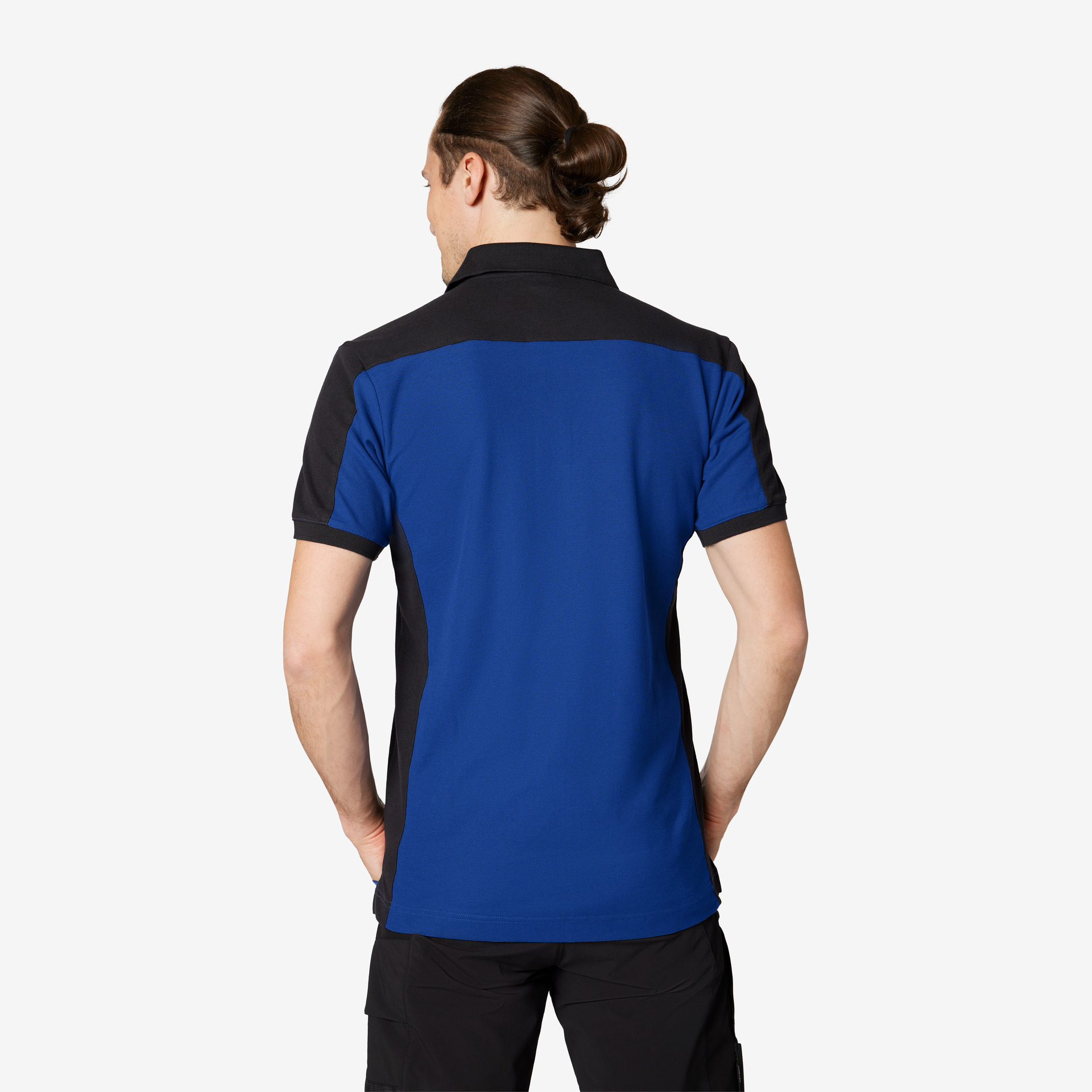 FHB Polo-Shirt Konrad, royalblau-schwarz M